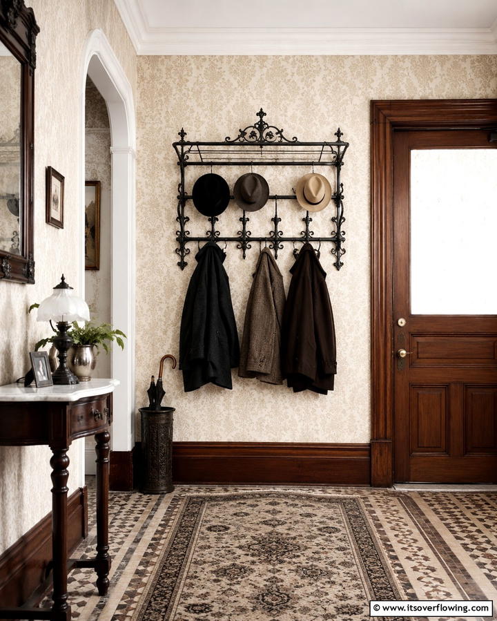 Vintage Coat Hooks and Racks - 25 Victorian Hallway Ideas for a Grand Entrance