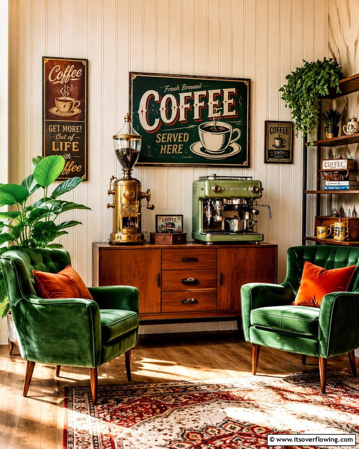 Vintage Coffee Nook - 25 Office Coffee Station Ideas to Boost Your Productivity
