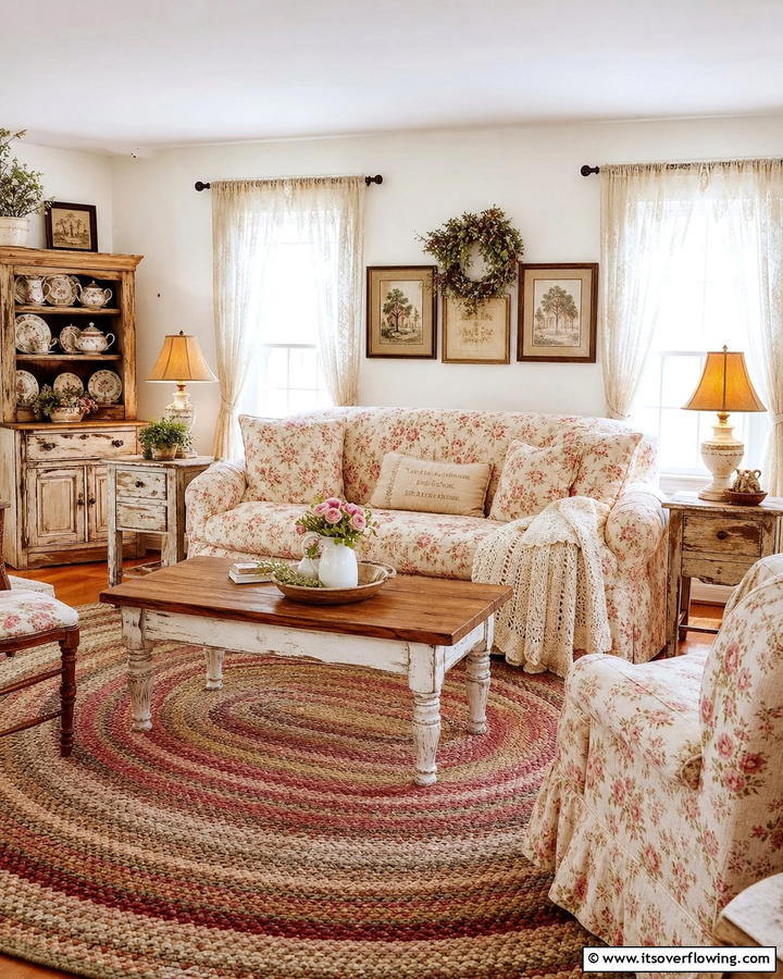 Vintage Country Comfort - 21 Country Living Room Ideas with Rustic Elegance