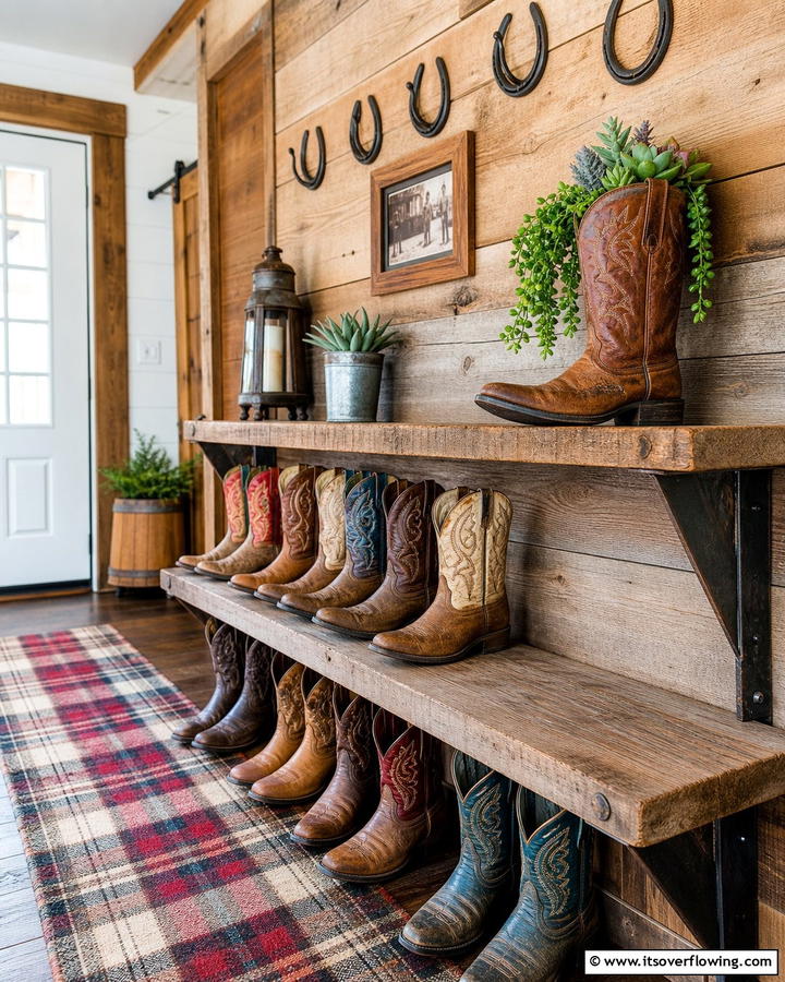 Vintage Cowboy Boots Display - 20 Creative Cowboy Room Decor Ideas for a Rustic Look