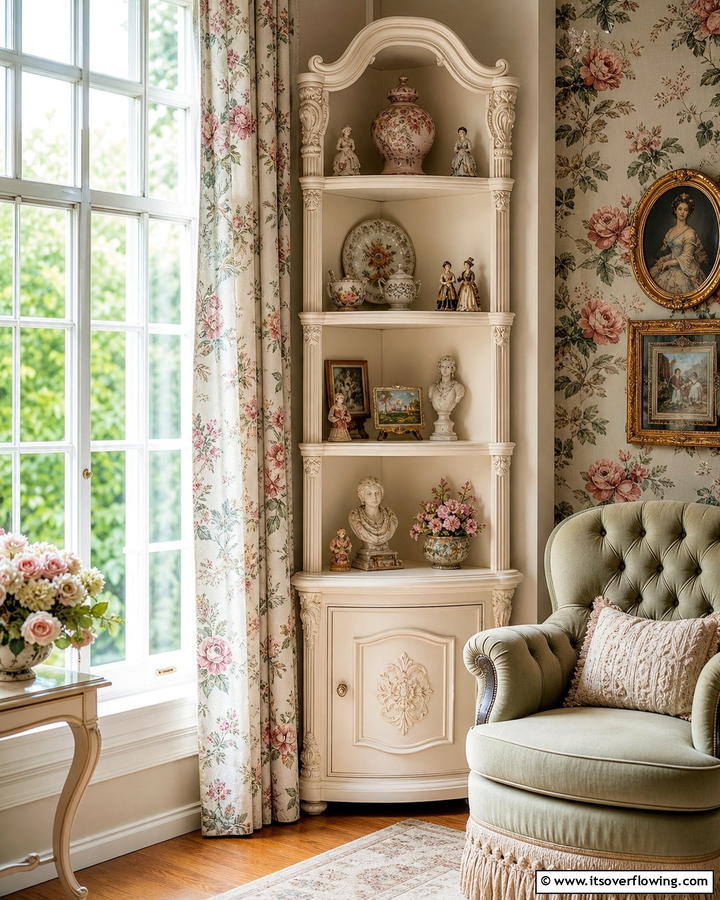 Vintage Curved Shelf - 21 Corner Shelf Ideas for Stylish Space Optimization