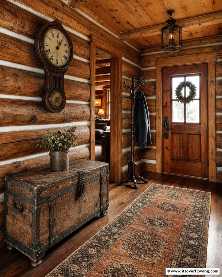 Vintage Decor Accents - 25 Log Cabin Interior Design Ideas for Cozy Living