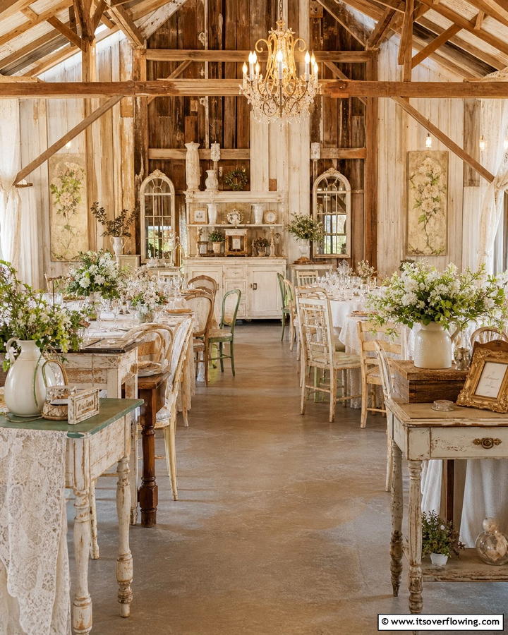 Vintage Decor Accents - 21 Barn Wedding Ideas for a Rustic and Romantic Celebration