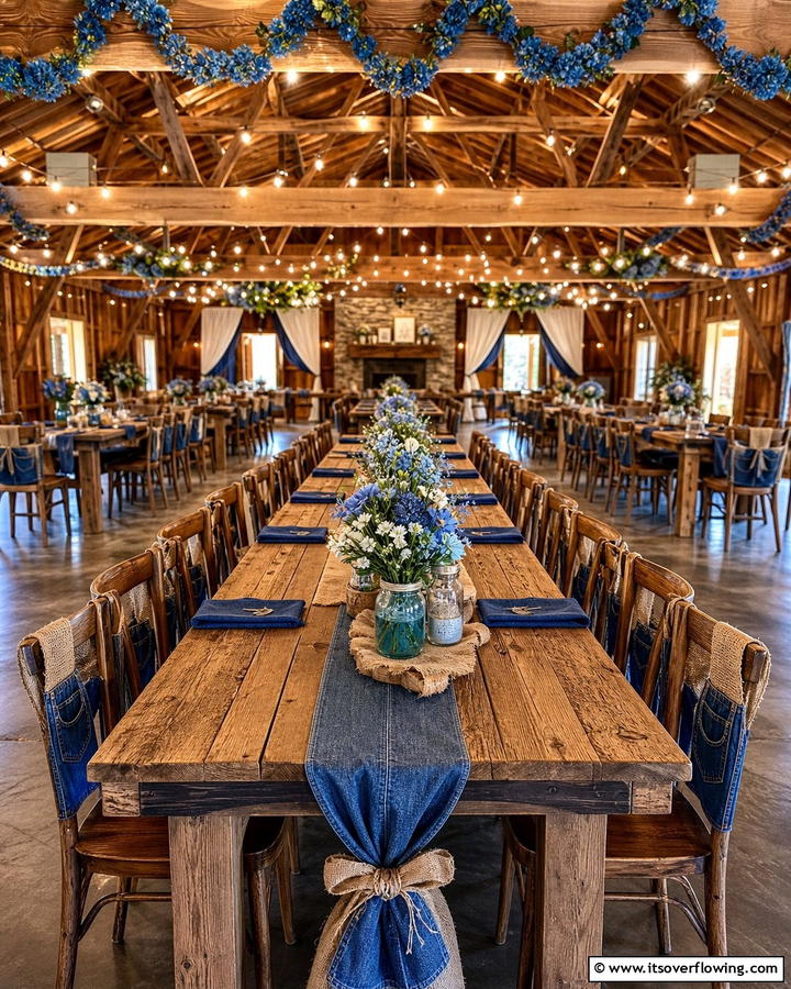 Vintage Denim Blue - 30 Blue Wedding Theme Ideas for Serene Celebrations