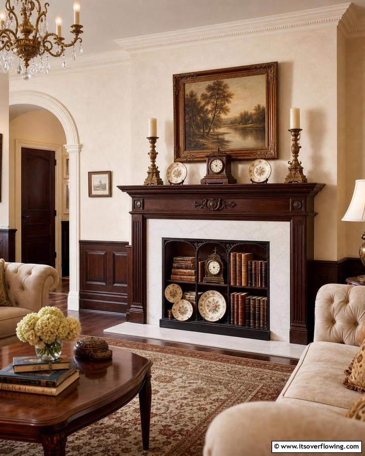 Vintage Display - 20 Empty Fireplace Ideas to Transform Your Hearth