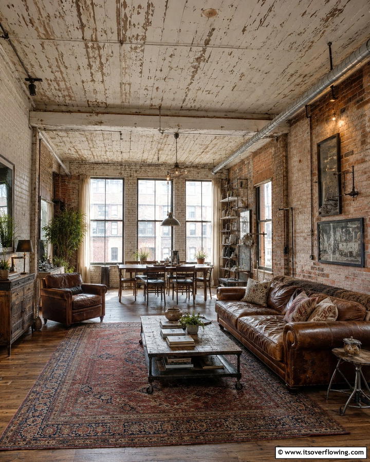 Vintage Distressed Ceiling - 30 Creative Ceiling Paint Ideas to Transform Any Room’s Ambiance
