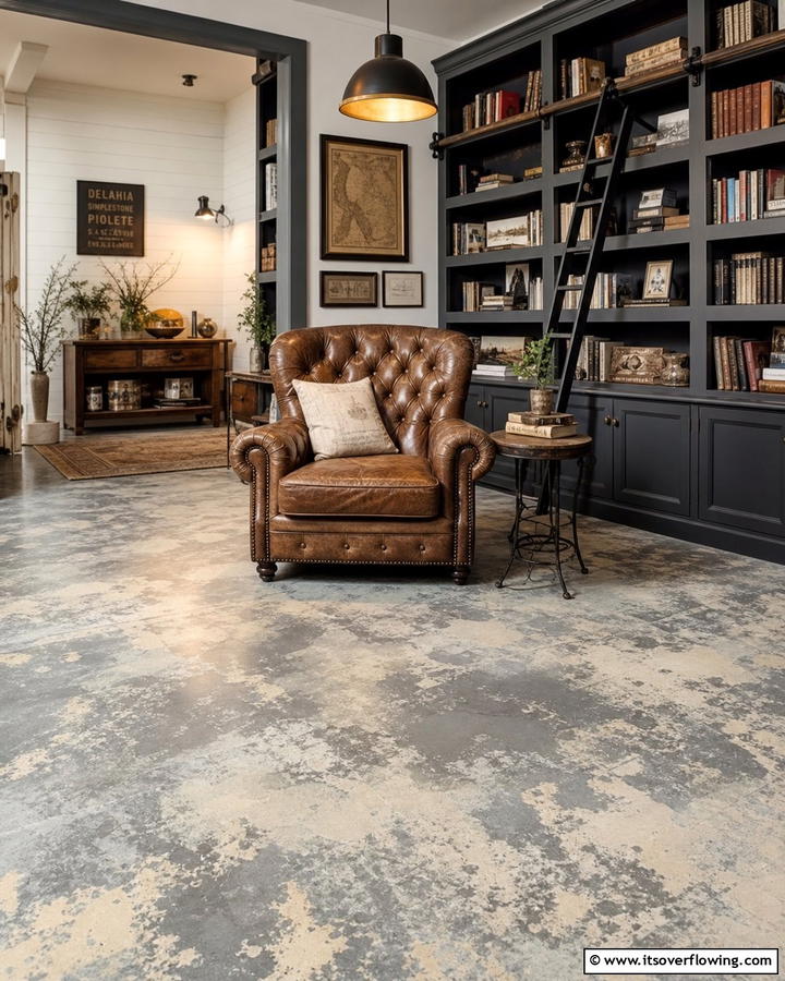 Vintage Distressed Finish - 20 Indoor Concrete Floor Paint Ideas for a Modern Look