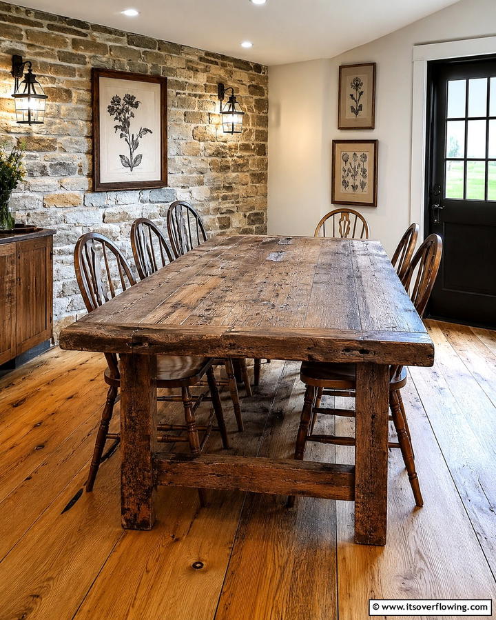 Vintage Distressed Wood Table - 30 Innovative Table Design Ideas for Functional Spaces