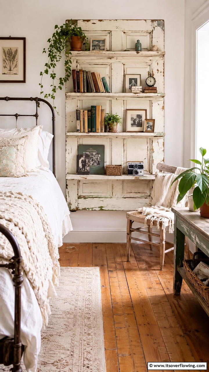 Vintage Door Revival - 30 Bedroom Shelving Ideas for Storage and Display
