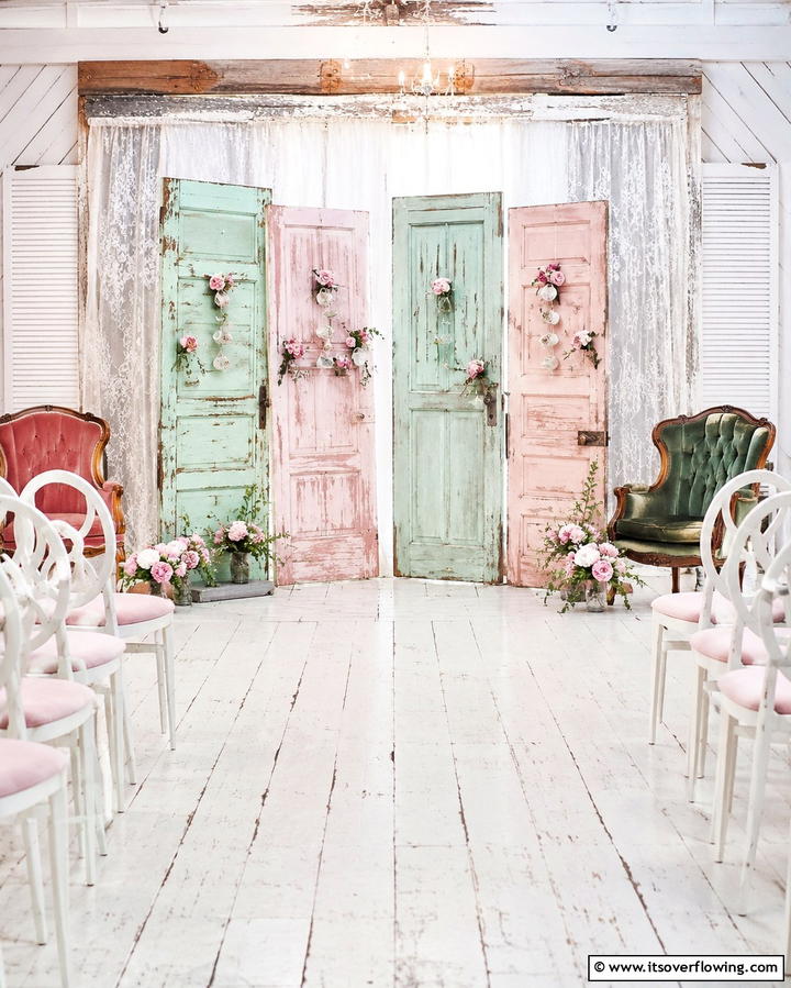 Vintage Doors - 30 Beautiful Wedding Backdrop Design Inspirations