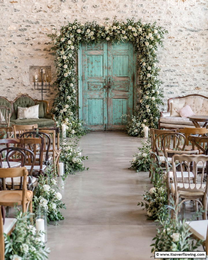 Vintage Doorway Altar - 30 Stunning Wedding Altar Design Inspirations