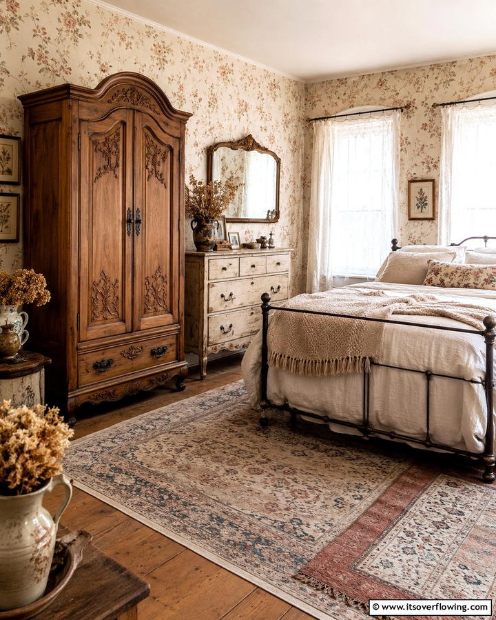 Vintage Dressers or Armoires - 25 Cottagecore Bedroom Ideas- Cozy & Rustic Designs