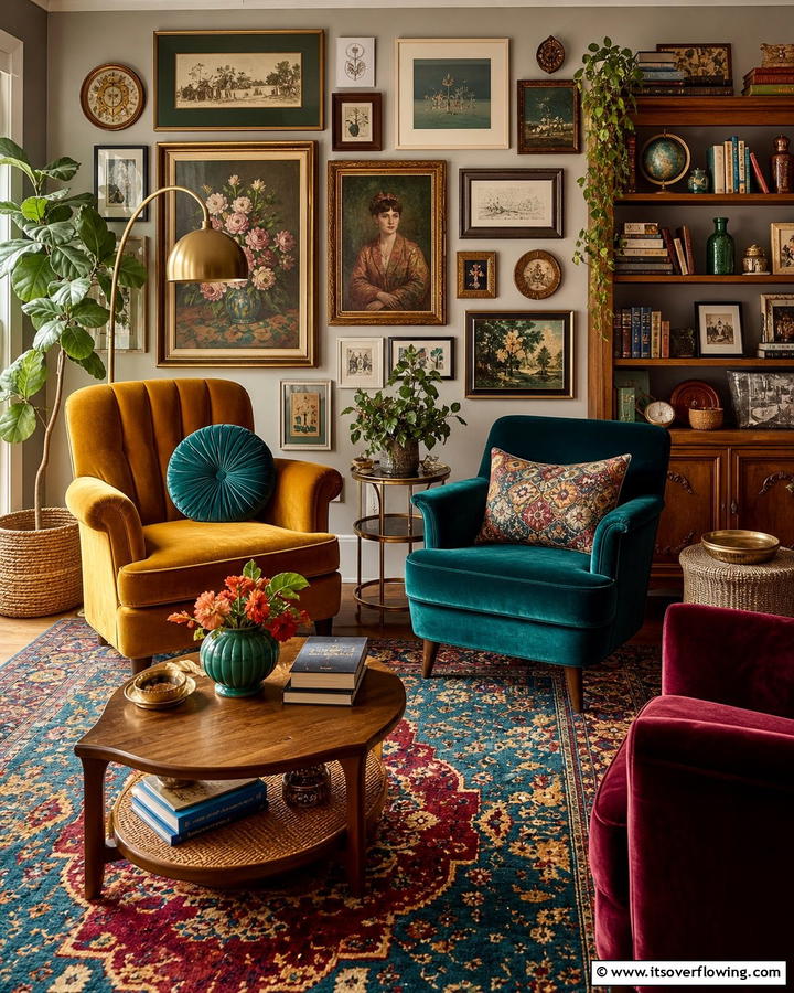 Vintage Eclectic Family Room - 21 Family Room Ideas for Comfortable and Functional Spaces