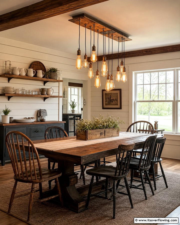 Vintage Edison Bulb - 21 Dining Room Lighting Ideas to Elevate Your Space