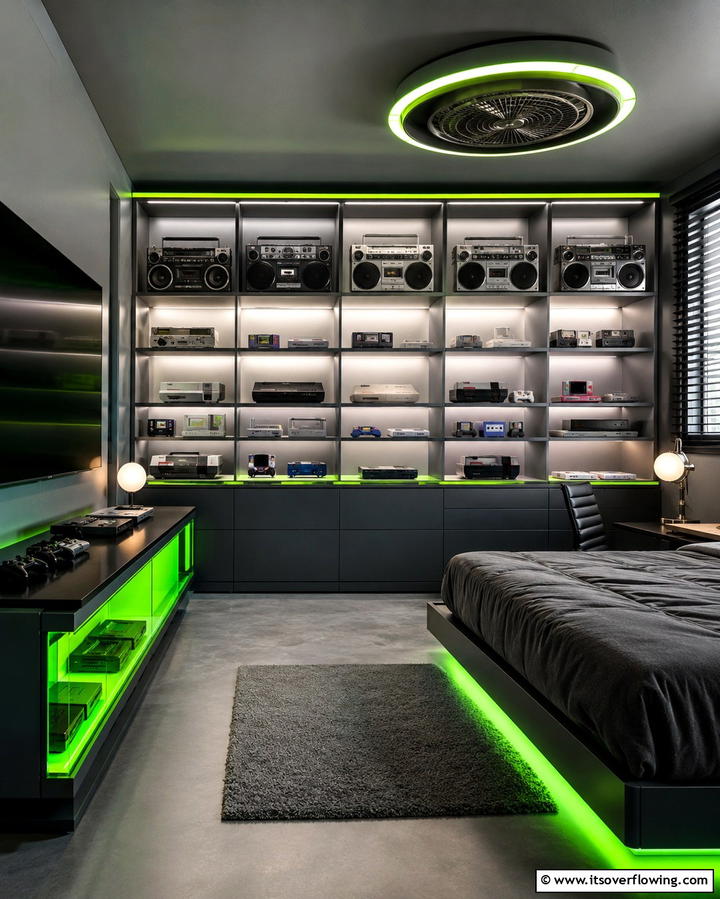 Vintage Electronics Display - 30 90s Bedroom Decor Ideas for Retro Rewind Style