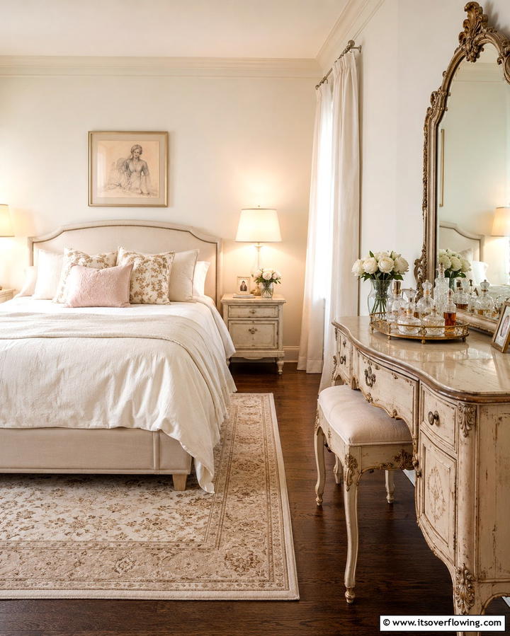 Vintage Elegance - 30 Minimalist Clean Girl Room Ideas for a Clutter-Free Space