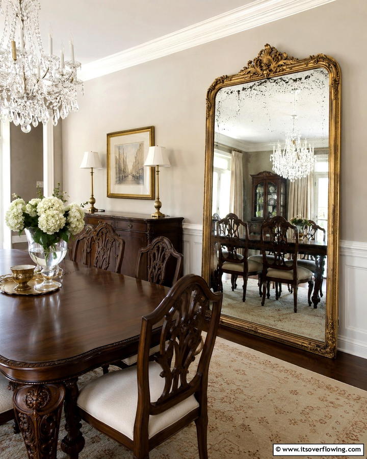 Vintage Elegance - 30 Stunning Dining Room Mirror Ideas for Elegance