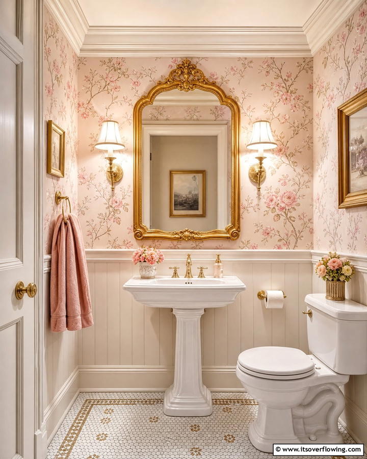 Vintage Elegance Powder Room - 21 Powder Room Designs for Stylish Small Bathroom Spaces