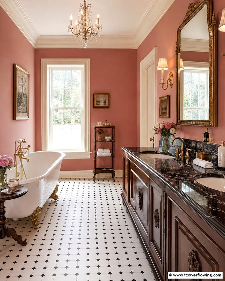 Vintage Elegance with Black Countertops - 30 Bathrooms with Black Countertops for Modern Elegance