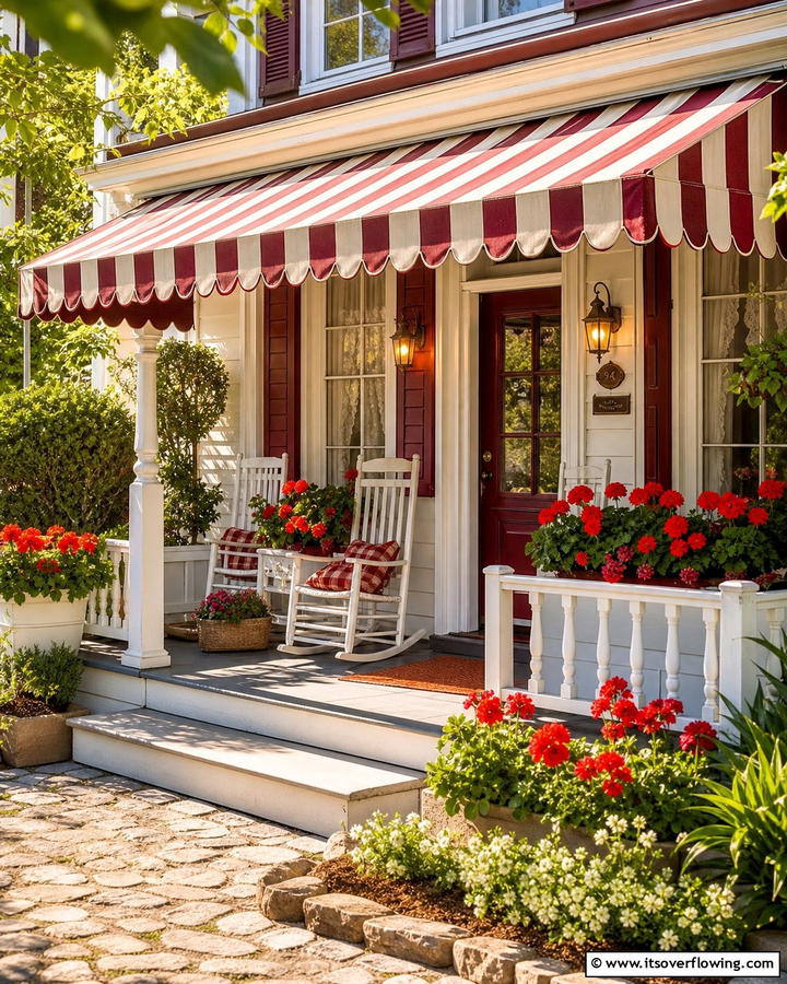 Vintage Fabric Awning - 20 Front Porch Awning Ideas to Enhance Your Home
