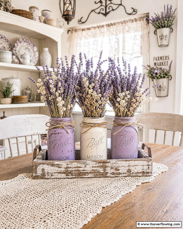 Vintage Farmhouse Flair - 30 Charming Mason Jar Centerpiece Ideas for Every Season