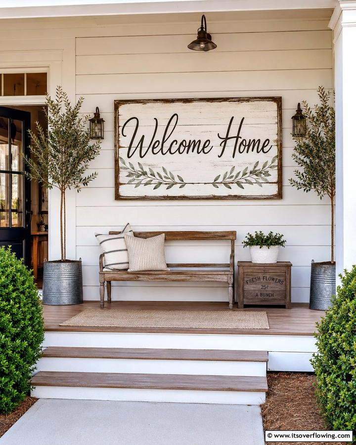 Vintage Farmhouse Signs - 25 Farmhouse Porch Ideas for a Cozy Outdoor Retreat