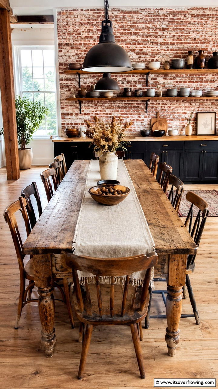 Vintage Farmhouse Table - 30 Boho Farmhouse Decor Ideas for Eclectic Charm