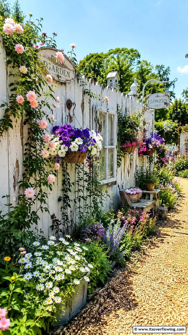 Vintage Fence Repurpose - 30 Garden Wall Ideas for Vertical Planting and Privacy Screens
