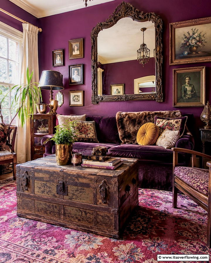 Vintage Finds and Eclectic Decor - 25 Moody Boho Living Room Ideas for a Cozy Vibe