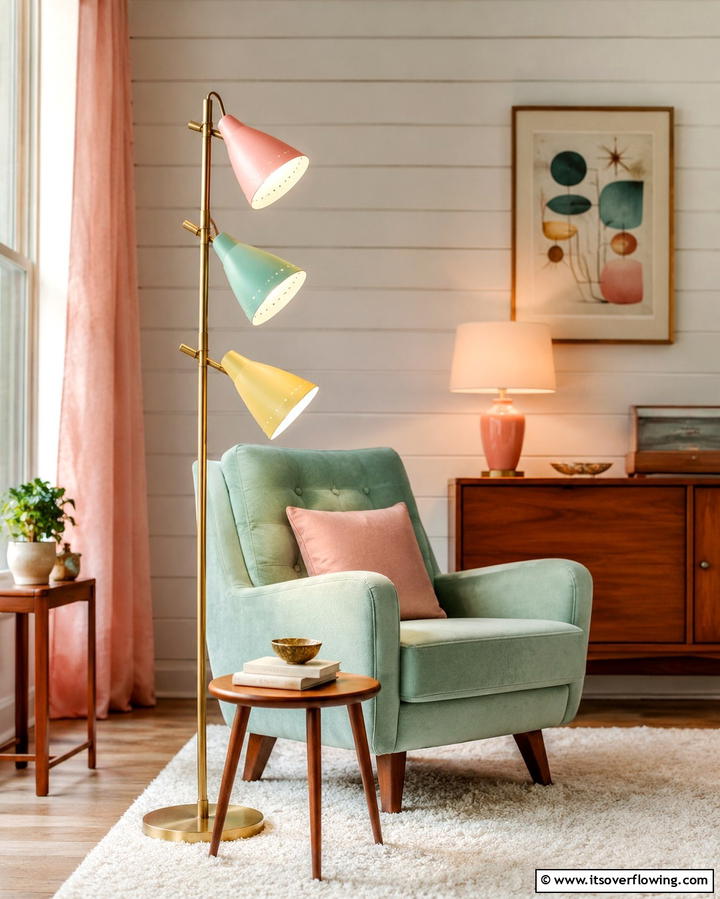 Vintage Floor Lamps - 30 1950s Living Room Ideas for Retro Charm Revival