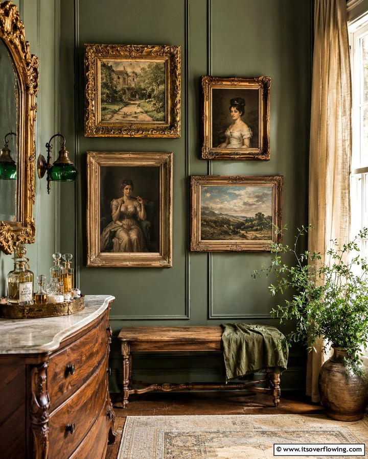 Vintage Framed Artwork - 30 Bathroom Art Ideas to Elevate Your Walls with Personality