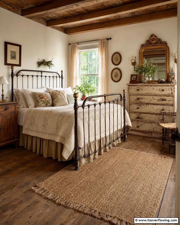 Vintage Furnishings - 25 Cozy Cabin Bedroom Ideas for a Rustic Escape
