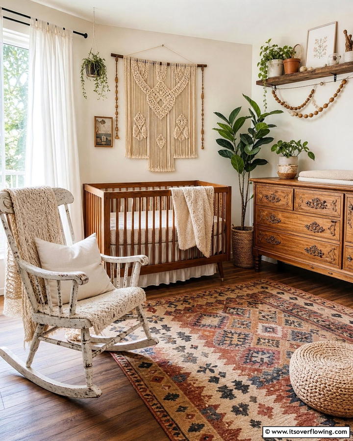 Vintage Furniture Finds - 25 Boho Nursery Ideas for a Cozy and Chic Space