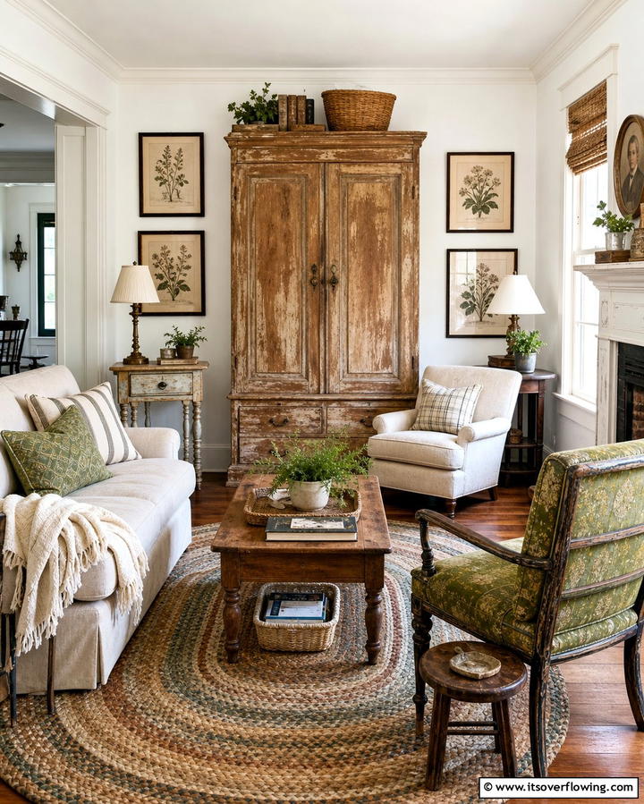 Vintage Furniture Pieces - 25 Cottage Decorating Ideas- Charming & Timeless Designs