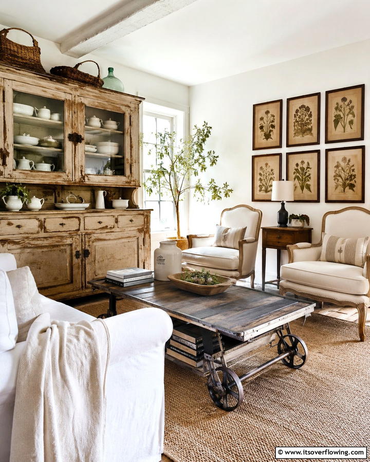 Vintage Furniture for Character and Charm - 25 Farmhouse Living Room Ideas for a Rustic Charm