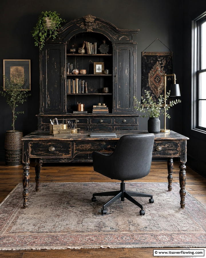 Vintage Furniture with Distressed Finishes - 25 Gothic Boho Decor Ideas for a Unique and Eclectic Style