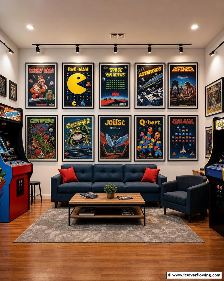 Vintage Game Posters - 25 Exciting Arcade Room Ideas for Game Lovers