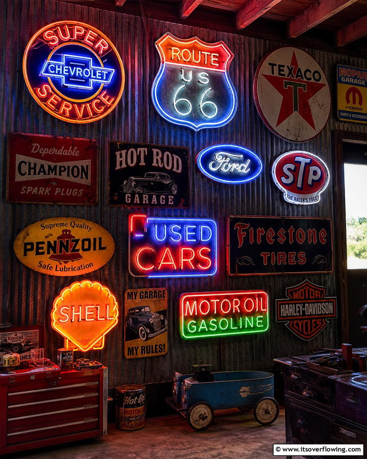 Vintage Garage Signs - 25 Creative Garage Decor Ideas for Every Style