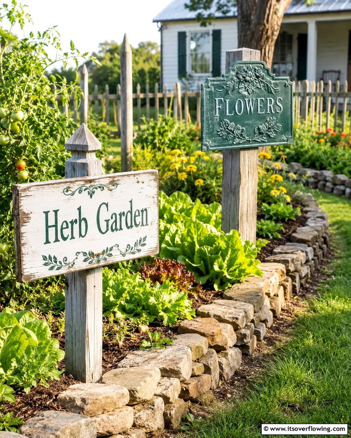 Vintage Garden Signs - 25 Vintage Garden Ideas for a Timeless Outdoor Space
