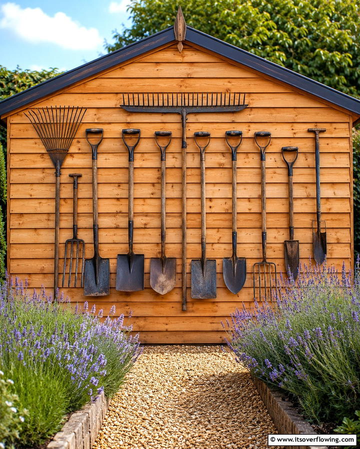 Vintage Garden Tools Display - 25 Vintage Garden Ideas for a Timeless Outdoor Space