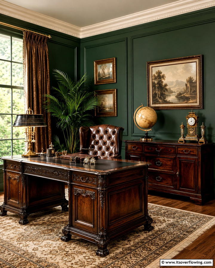 Vintage Gentlemans Study - 30 Home Office Ideas Designed Specifically for Him