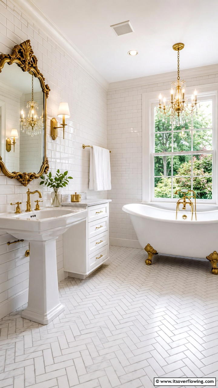 Vintage Gold in Modern Bathrooms - 30 Gold Bathroom Ideas for Luxurious, Modern Spaces