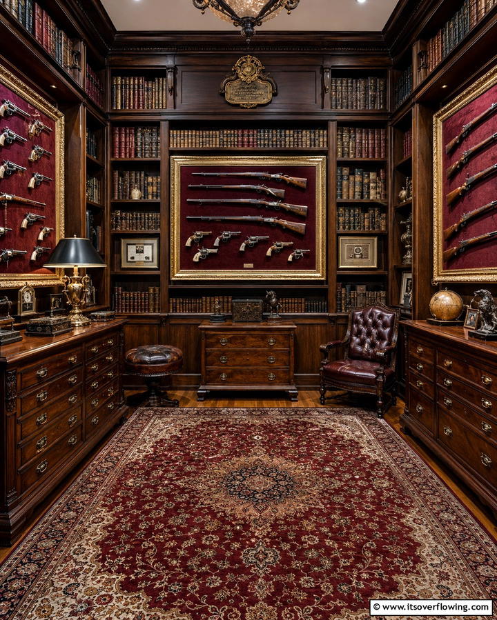 Vintage Gun Room with Antique Decor - 25 Gun Room Ideas for Secure and Stylish Storage