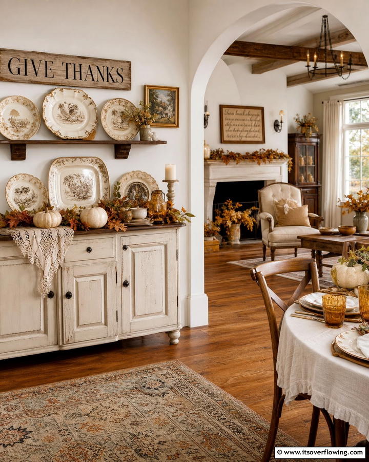 Vintage Harvest Accents - 21 Charming Thanksgiving Decoration Ideas for a Festive Home