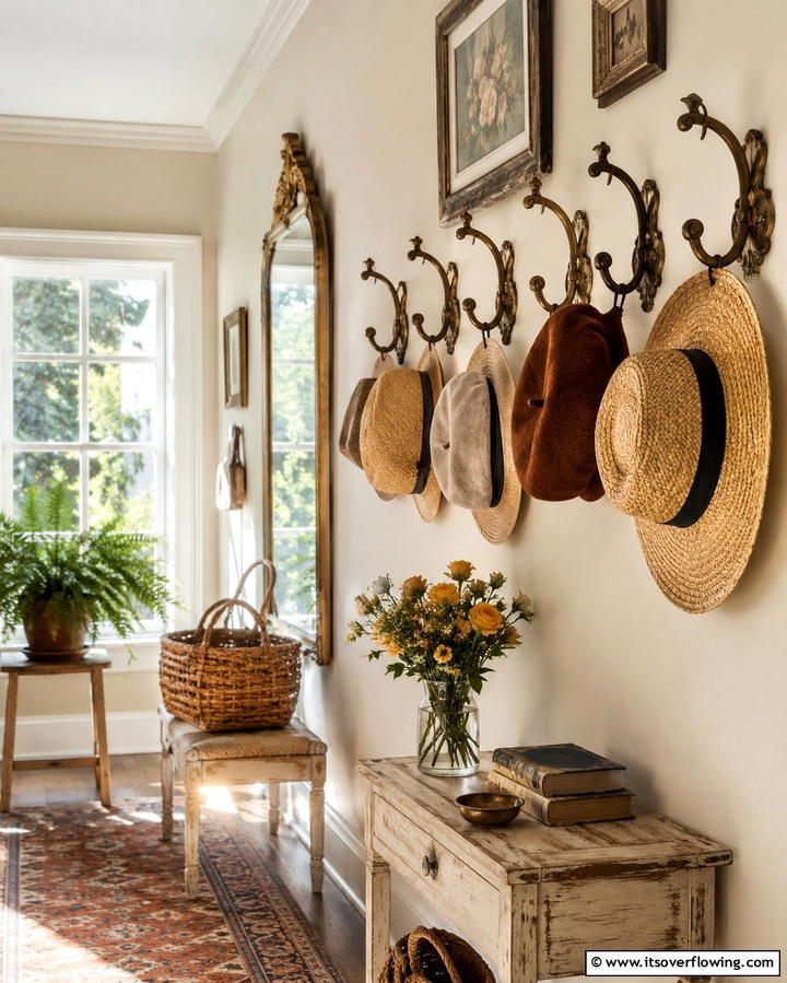 Vintage Hat Hooks - 30 Smart Hat Storage Ideas to Declutter Your Home