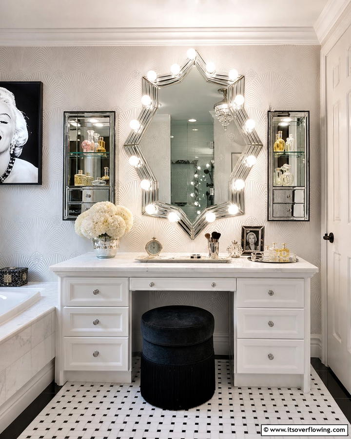 Vintage Hollywood Glam Mirror - 21 Stunning Bathroom Mirror Ideas to Enhance Your Vanity Area