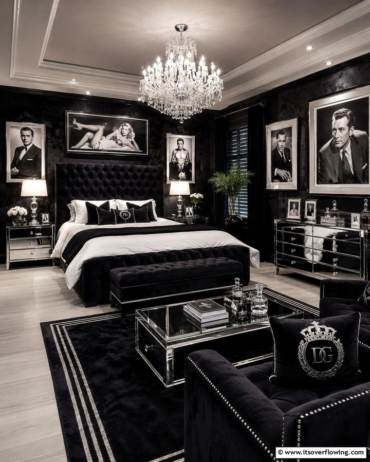 Vintage Hollywood Glam - 25 Man Cave Bedroom Ideas for the Ultimate Retreat