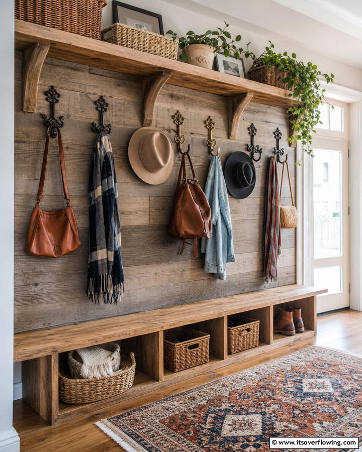 Vintage Hooks for Accessories - 20 Rustic Closet Ideas for a Charming Storage Solution