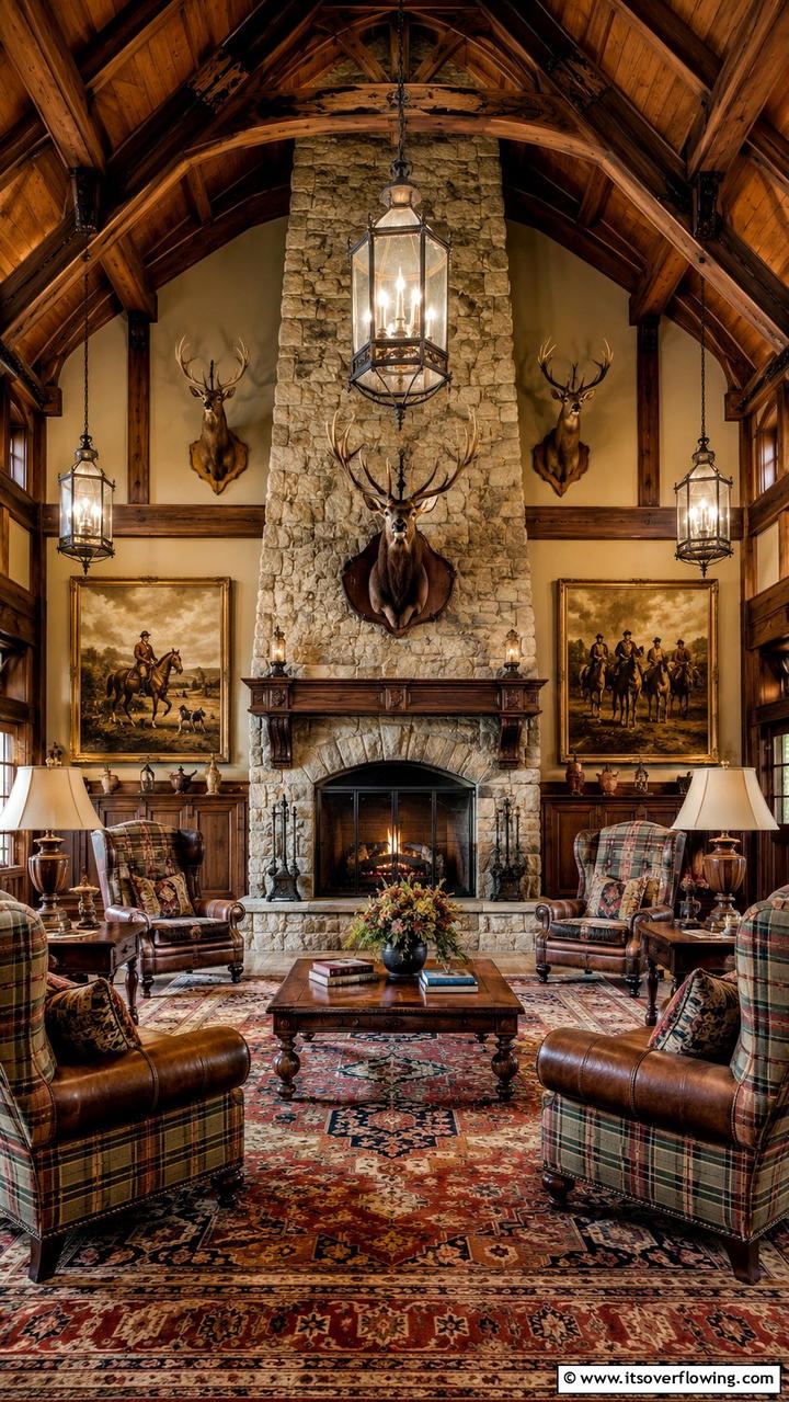 Vintage Hunting Lodge Interior - 30 Hunting Trophy Room Ideas for Rustic Decor