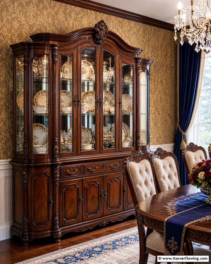 Vintage Hutch with Antique Details - 20 Dining Room Hutch Ideas for Storage and Style